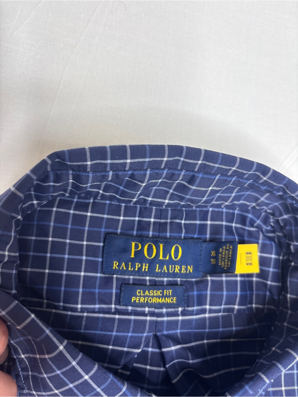 Polo Ralph Lauren Classic Fit Performance XL Blue Check Button Shirt Cotton LS - Picture 5 of 8
